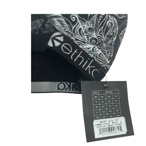 Ethika paisley print black bralette NWT - Picture 2 of 3